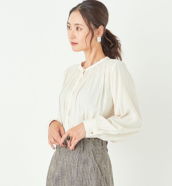 SHIPS Colors 「SHIPS Colors:〈洗濯機可能〉サテン ギャザー シャツ◇」|シャツ・ブラウス|