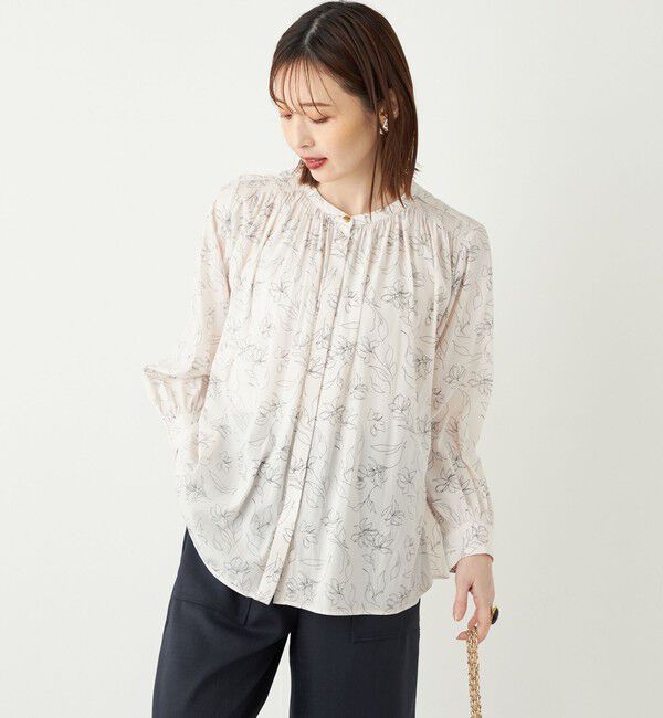 SHIPS Colors 「SHIPS Colors:〈洗濯機可能〉サテン ギャザー シャツ◇」|シャツ・ブラウス|