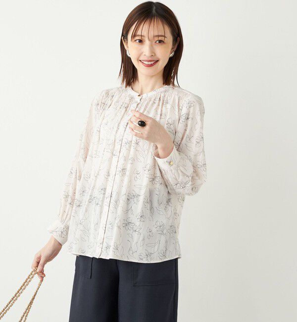 SHIPS Colors 「SHIPS Colors:〈洗濯機可能〉サテン ギャザー シャツ◇」|シャツ・ブラウス|