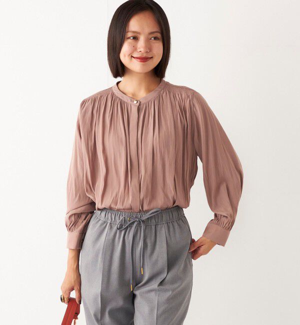 SHIPS Colors 「SHIPS Colors:〈洗濯機可能〉サテン ギャザー シャツ◇」|シャツ・ブラウス|