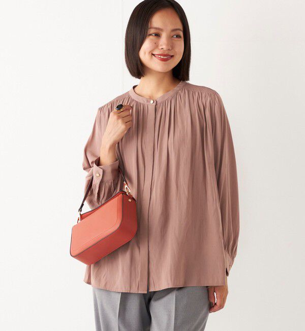 SHIPS Colors 「SHIPS Colors:〈洗濯機可能〉サテン ギャザー シャツ◇」|シャツ・ブラウス|