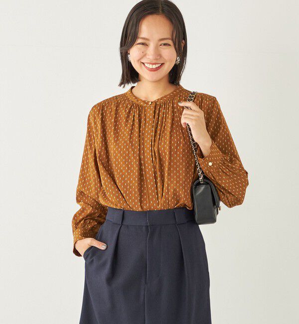 SHIPS Colors 「SHIPS Colors:〈洗濯機可能〉サテン ギャザー シャツ◇」|シャツ・ブラウス|