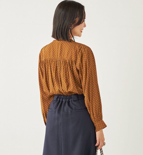 SHIPS Colors 「SHIPS Colors:〈洗濯機可能〉サテン ギャザー シャツ◇」|シャツ・ブラウス|