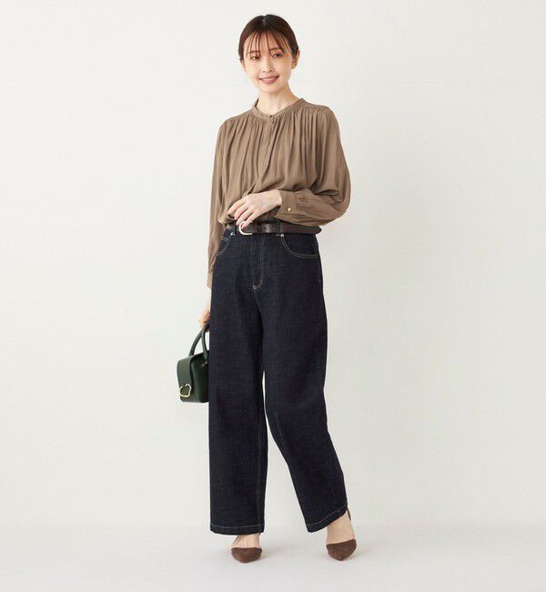 SHIPS Colors 「SHIPS Colors:〈洗濯機可能〉サテン ギャザー シャツ◇」|シャツ・ブラウス|