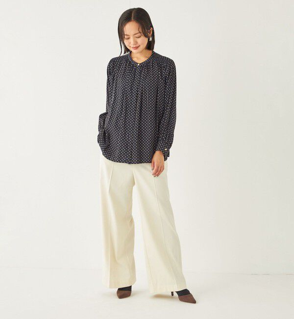 SHIPS Colors 「SHIPS Colors:〈洗濯機可能〉サテン ギャザー シャツ◇」|シャツ・ブラウス|