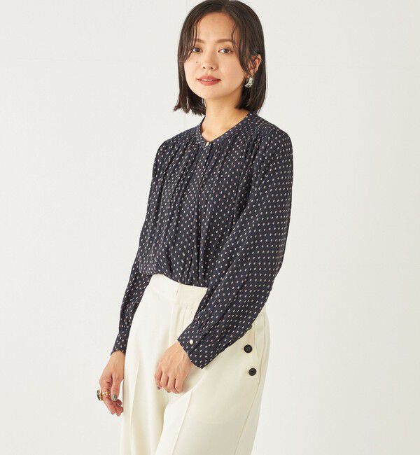 SHIPS Colors 「SHIPS Colors:〈洗濯機可能〉サテン ギャザー シャツ◇」|シャツ・ブラウス|