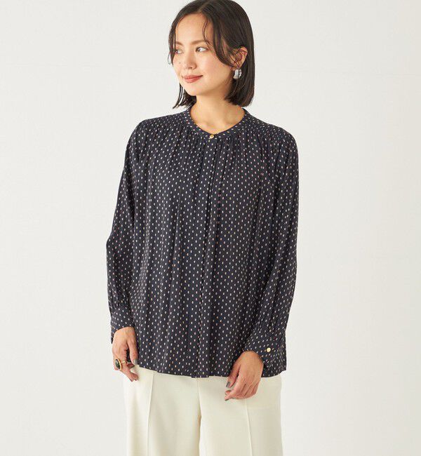 SHIPS Colors 「SHIPS Colors:〈洗濯機可能〉サテン ギャザー シャツ◇」|シャツ・ブラウス|