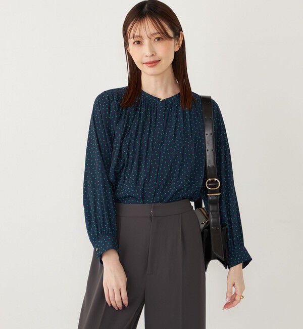 SHIPS Colors 「SHIPS Colors:〈洗濯機可能〉サテン ギャザー シャツ◇」|シャツ・ブラウス|