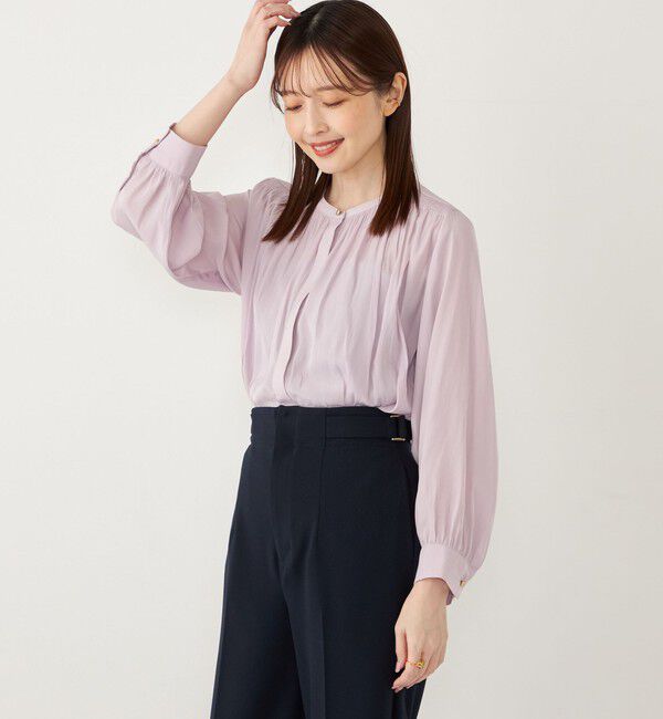 SHIPS Colors 「SHIPS Colors:〈洗濯機可能〉サテン ギャザー シャツ◇」|シャツ・ブラウス|