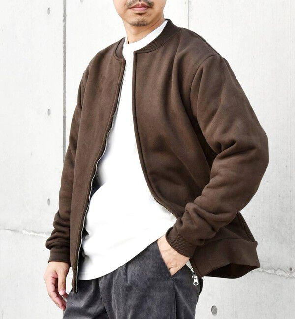 SHIPS any「SHIPS any: 〈洗濯機可能〉フェイクスエード (ポリエステル) ジップ ブルゾン 23AW◇」|ブルゾン・スタジャン|