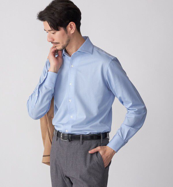 SHIPS「SHIPS: ALBINI ジャージー 無地 ワンピースカラー シャツ」|シャツ・ブラウス|