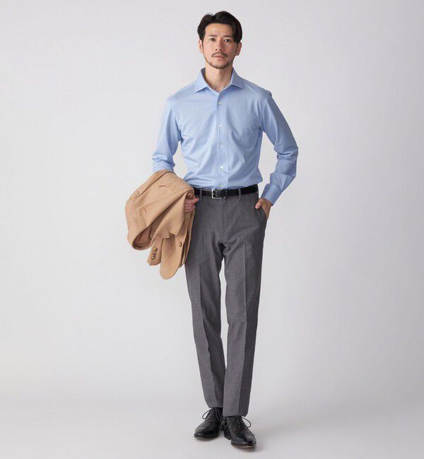 SHIPS「SHIPS: ALBINI ジャージー 無地 ワンピースカラー シャツ」|シャツ・ブラウス|