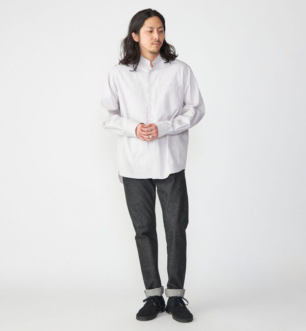 SHIPS「SHIPS: バンドカラー スーピマ コットン ポプリン ストライプ 長袖 シャツ」|シャツ・ブラウス|