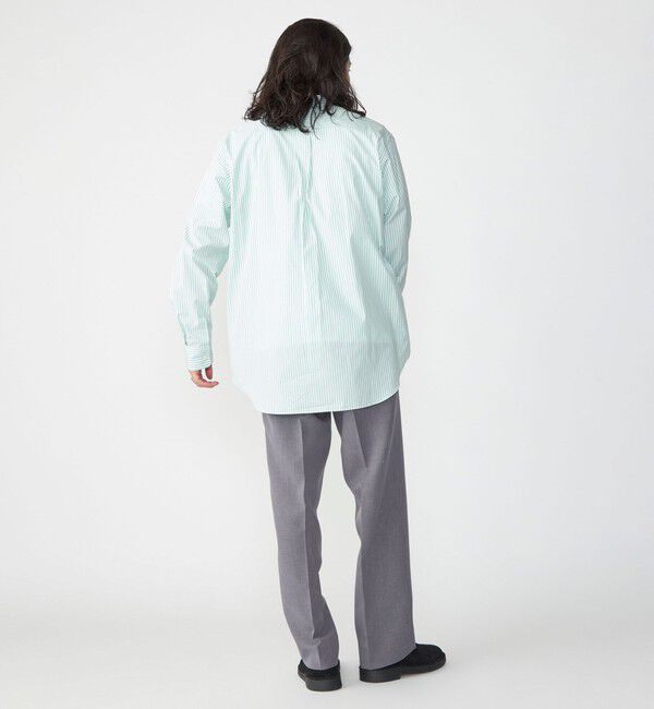 SHIPS「SHIPS: バンドカラー スーピマ コットン ポプリン ストライプ 長袖 シャツ」|シャツ・ブラウス|