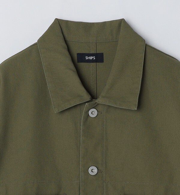 SHIPS「SHIPS: ハイツイストヤーン コットン ミリタリー シャツ アウター」|ミリタリージャケット|