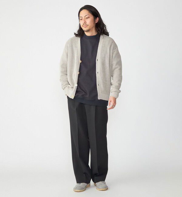 SHIPS「SHIPS: 9GG サンフェード リネン Vネック カーディガン」|カーディガン|