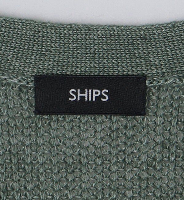 SHIPS「SHIPS: 9GG サンフェード リネン Vネック カーディガン」|カーディガン|