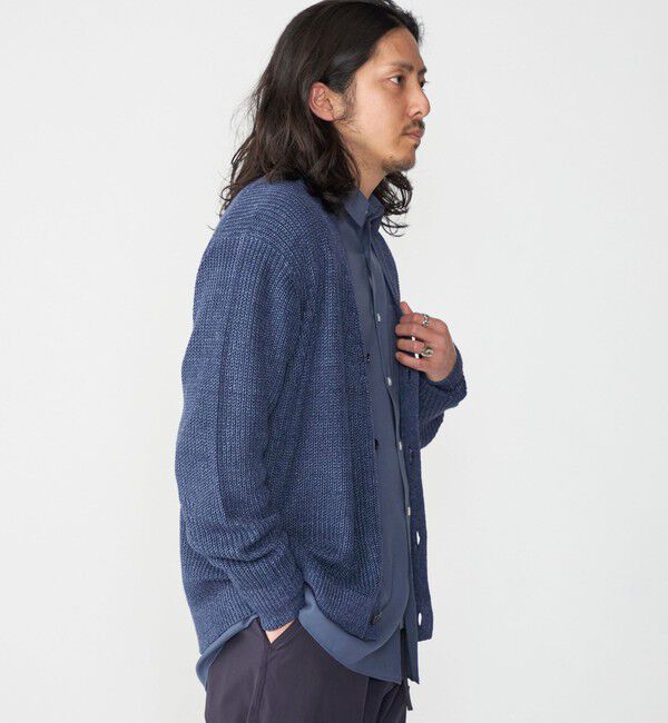 SHIPS「SHIPS: 9GG サンフェード リネン Vネック カーディガン」|カーディガン|