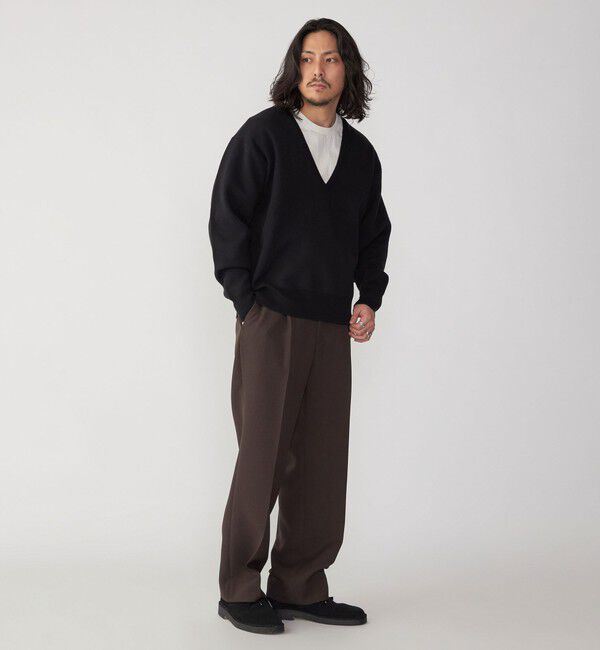 SHIPS「SHIPS: ダブルフェイス コットンカシミヤ Vネック 長袖 ニット」|ニット・セーター|