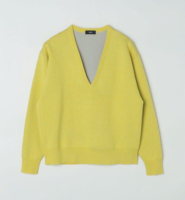 SHIPS「SHIPS: ダブルフェイス コットンカシミヤ Vネック 長袖 ニット」|ニット・セーター|