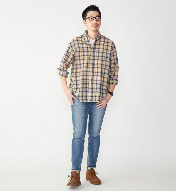 SHIPS「SHIPS: コットンリネン マドラスチェック ボタンダウン 長袖 シャツ」|シャツ・ブラウス|