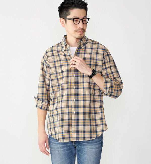 SHIPS「SHIPS: コットンリネン マドラスチェック ボタンダウン 長袖 シャツ」|シャツ・ブラウス|