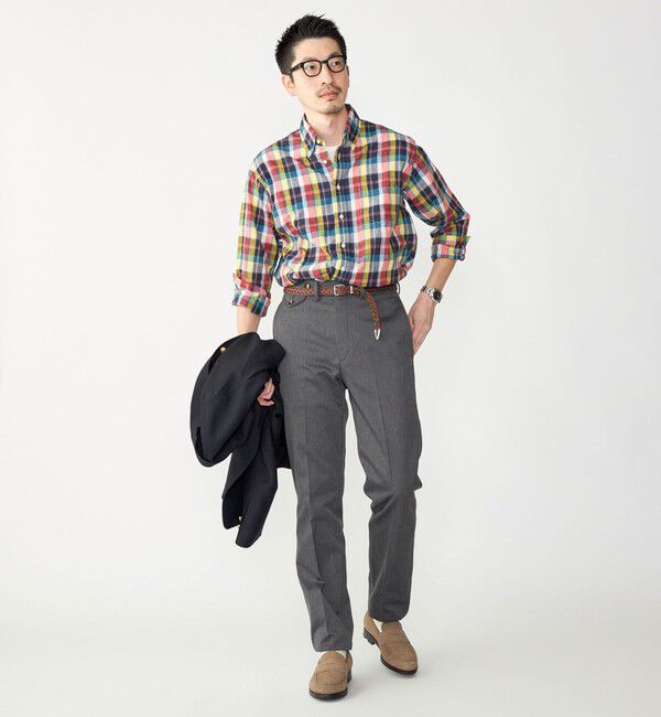 SHIPS「SHIPS: コットンリネン マドラスチェック ボタンダウン 長袖 シャツ」|シャツ・ブラウス|