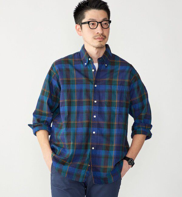 SHIPS「SHIPS: コットンリネン マドラスチェック ボタンダウン 長袖 シャツ」|シャツ・ブラウス|