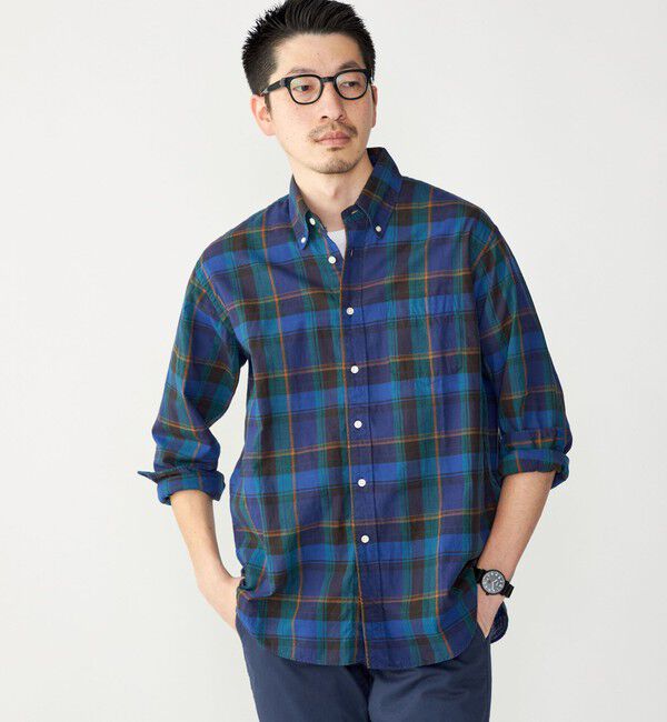 SHIPS「SHIPS: コットンリネン マドラスチェック ボタンダウン 長袖 シャツ」|シャツ・ブラウス|