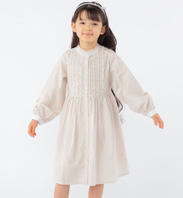 SHIPS KIDS「SHIPS KIDS:100～130cm / フリル シャツ ワンピース」|ワンピース|