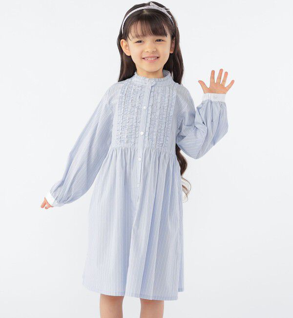 SHIPS KIDS「SHIPS KIDS:100～130cm / フリル シャツ ワンピース」|ワンピース|