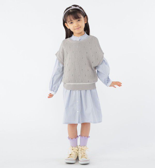 SHIPS KIDS「SHIPS KIDS:100～130cm / フリル シャツ ワンピース」|ワンピース|