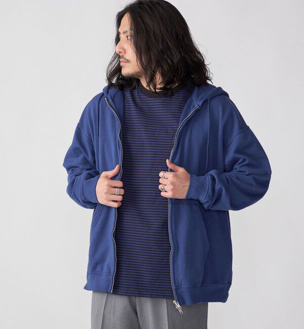 SHIPS「SHIPS: ソフト パイル コットン ジップアップ パーカー」|パーカー|ネイビー