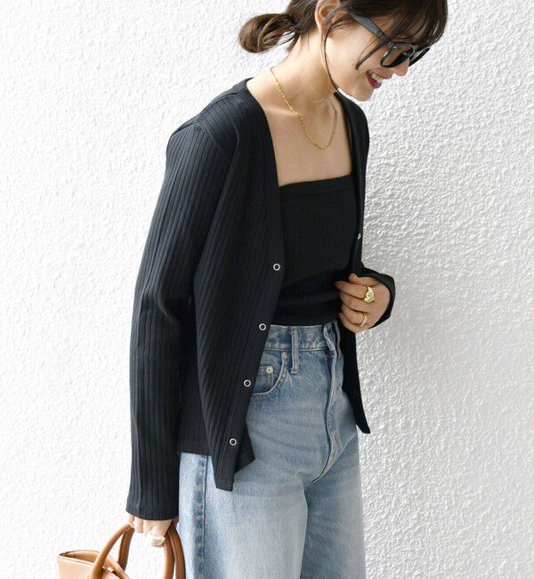 SHIPS any「SHIPS any:〈洗濯機可能〉テレコ ベアトップ セット カーディガン」|カーディガン|