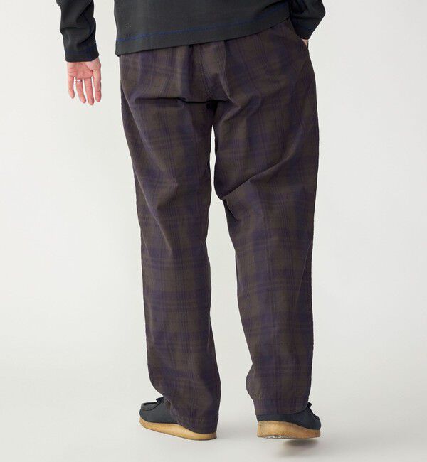 SHIPS「SHIPS: 〈セットアップ対応〉ダークトーン チェック コットン イージー トラウザー」|チノ|