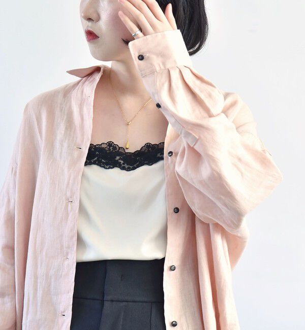 quaranciel「quaranciel:〈洗濯機可能〉サテン レース キャミソール」|シャツ・ブラウス|