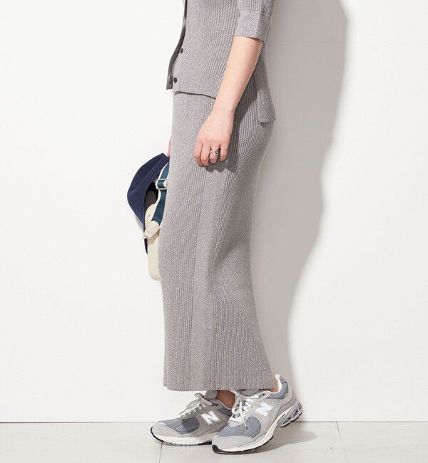 SHIPS for women「【WEB限定】〈手洗い可能〉ラメ リブ ニット スカート」|スカート|