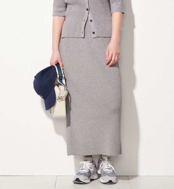 SHIPS for women「【WEB限定】〈手洗い可能〉ラメ リブ ニット スカート」|スカート|