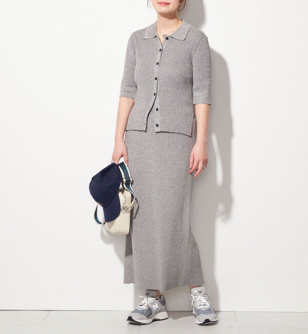 SHIPS for women「【WEB限定】〈手洗い可能〉ラメ リブ ニット スカート」|スカート|