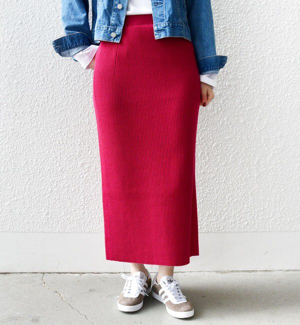 SHIPS for women「【WEB限定】〈手洗い可能〉ラメ リブ ニット スカート」|スカート|