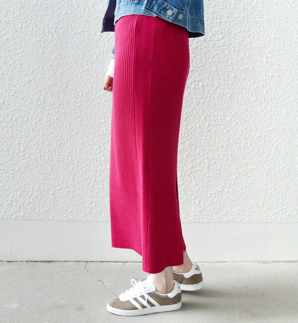 SHIPS for women「【WEB限定】〈手洗い可能〉ラメ リブ ニット スカート」|スカート|