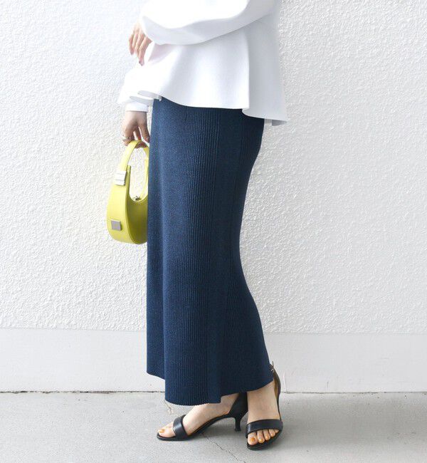 SHIPS for women「【WEB限定】〈手洗い可能〉ラメ リブ ニット スカート」|スカート|