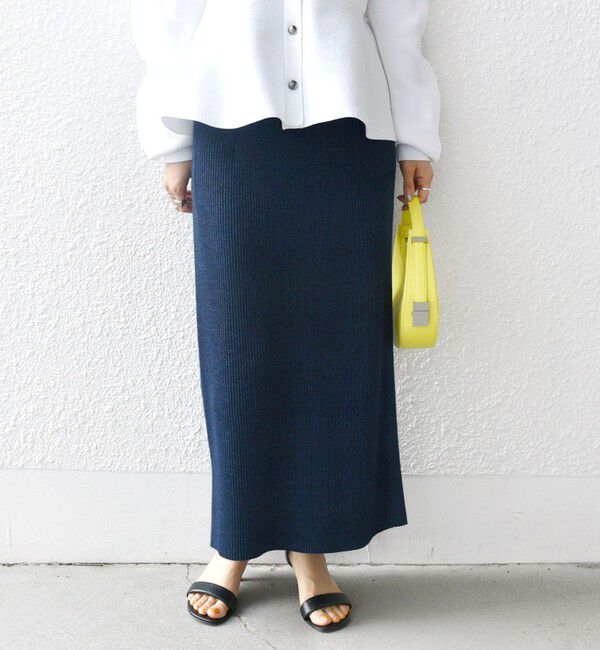 SHIPS for women「【WEB限定】〈手洗い可能〉ラメ リブ ニット スカート」|スカート|