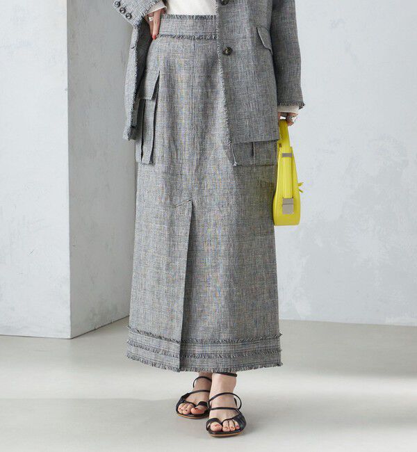 SHIPS for women「〈手洗い可能〉チェック / 無地 サイド ポケット タイト スカート」|スカート|