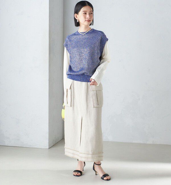 SHIPS for women「〈手洗い可能〉チェック / 無地 サイド ポケット タイト スカート」|スカート|