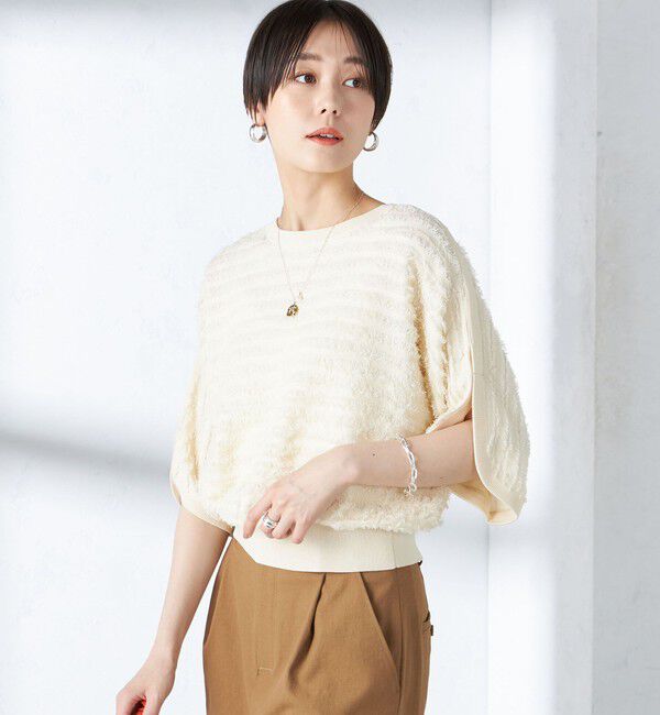 SHIPS for women「〈手洗い可能〉袖 スリット フリンジ 2WAY プルオーバー ◇」|ニット・セーター|