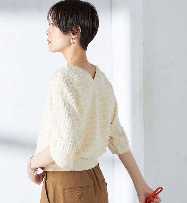 SHIPS for women「〈手洗い可能〉袖 スリット フリンジ 2WAY プルオーバー ◇」|ニット・セーター|