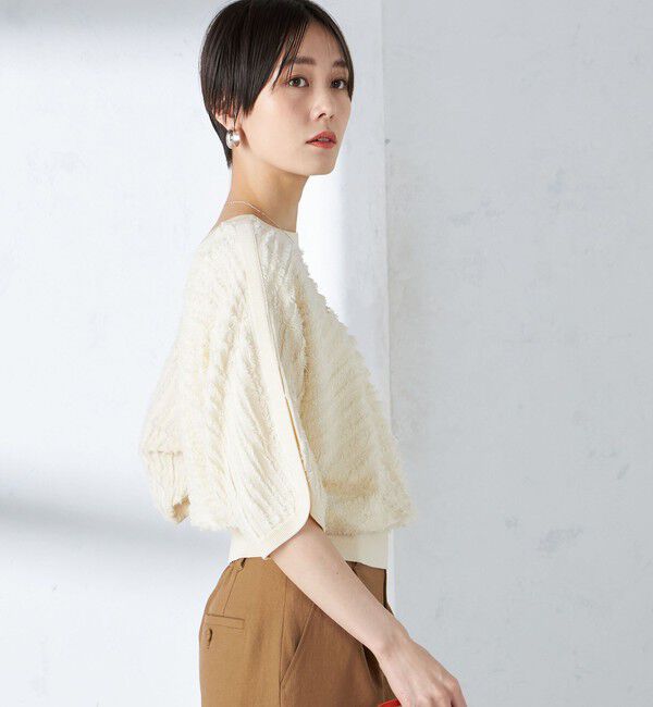 SHIPS for women「〈手洗い可能〉袖 スリット フリンジ 2WAY プルオーバー ◇」|ニット・セーター|
