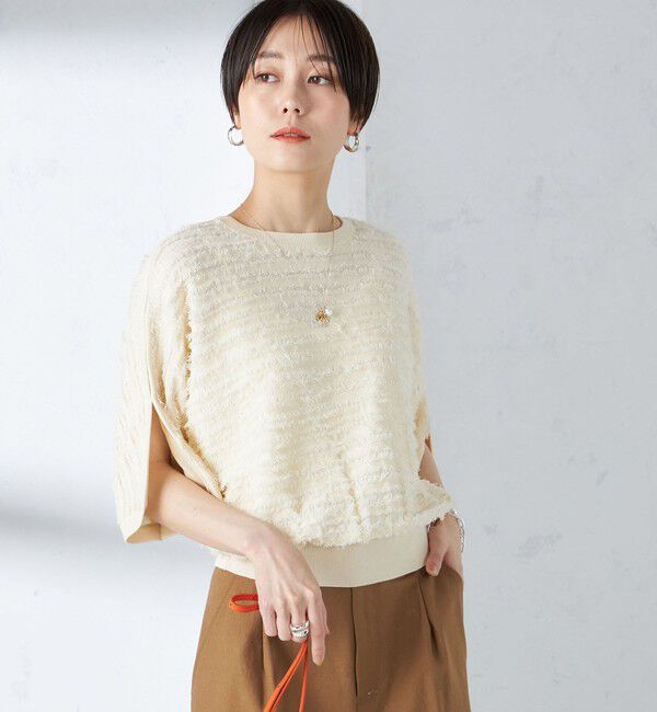 SHIPS for women「〈手洗い可能〉袖 スリット フリンジ 2WAY プルオーバー ◇」|ニット・セーター|