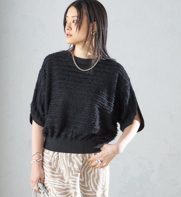 SHIPS for women「〈手洗い可能〉袖 スリット フリンジ 2WAY プルオーバー ◇」|ニット・セーター|
